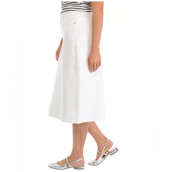 Gloria Vanderbilt Vintage White Midi Denim Skirt NWT - Picture 3 of 12
